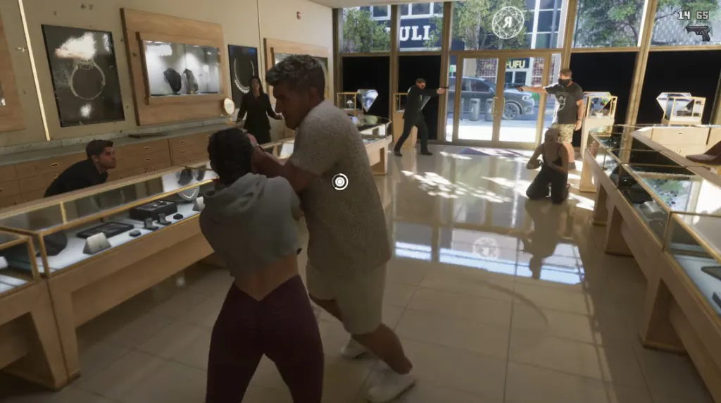 GTA 6: rapina in gioielleria con guardia armata