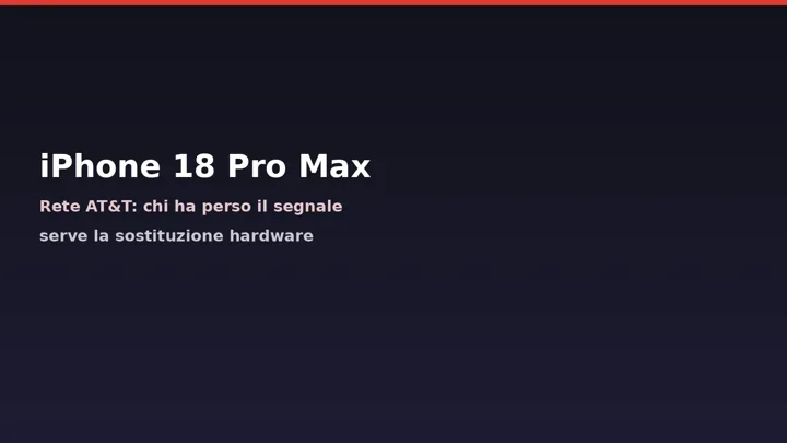 iPhone 18 Pro Max su AT&T: chi ha perso la rete va sostituito