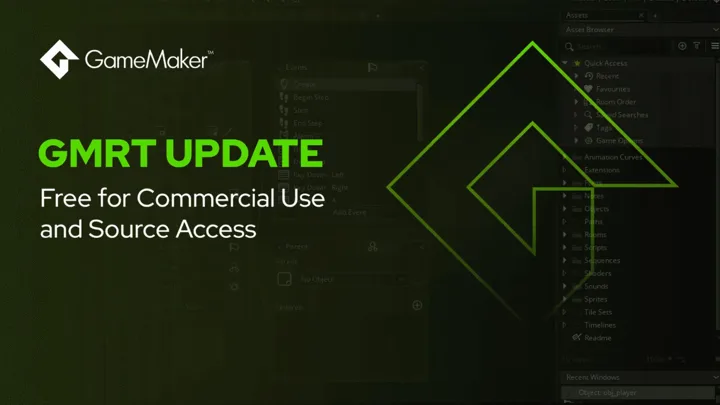 GameMaker rende gratuito il runtime GMRT per i giochi commerciali nel 2027